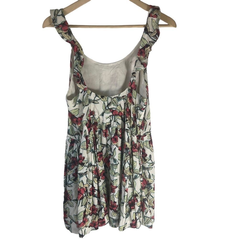 Free People Dear You Floral Print Drawstring Waist Mini Dress Ruffle Strap Sz XS - Picture 3 of 7